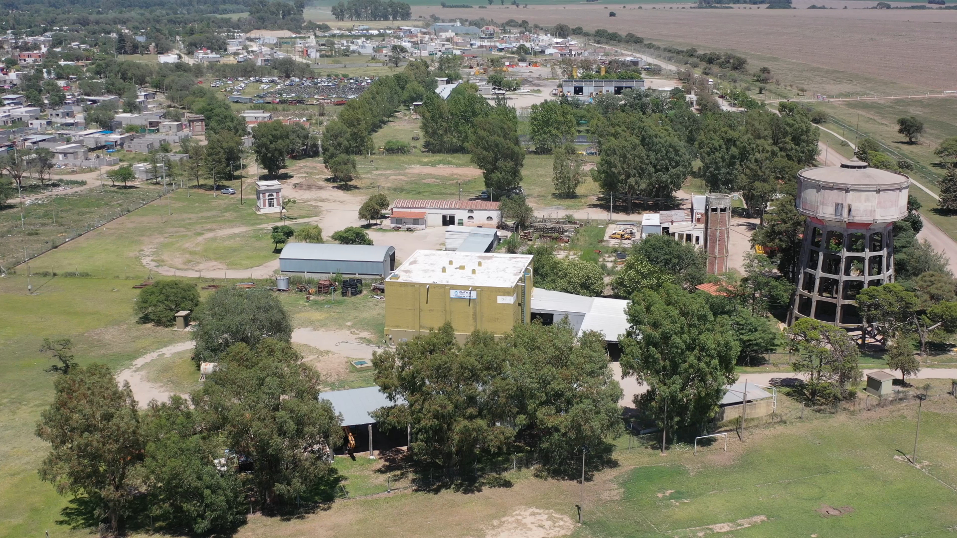 Vista aérea del tanque elevado de Villa María
